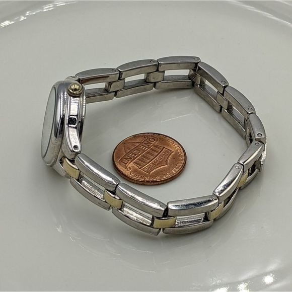 Anne Klein Diamond Gold Silver Tone Watch 6.5\